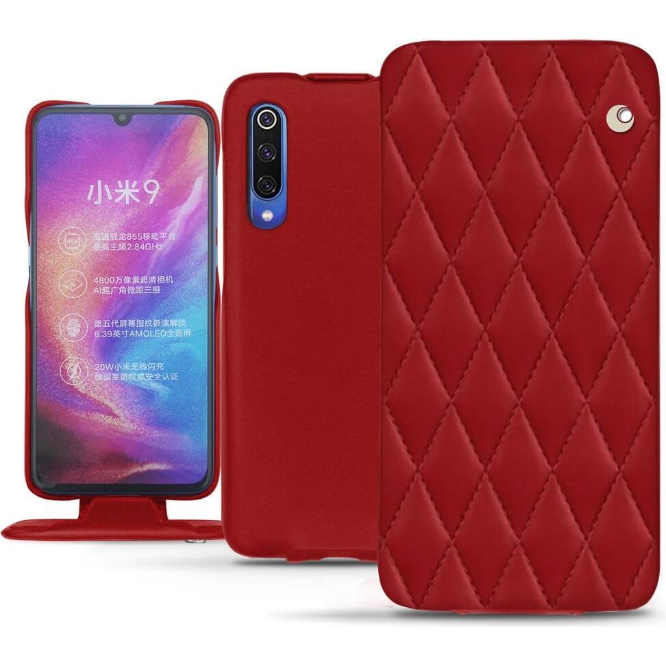 Noreve Lederschutzhülle vertikal (Xiaomi Mi 9), Smartphone Hülle, Rot