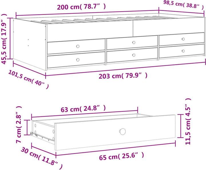 Image du produit vidaXL Tagesbett (100 x 200 cm)
