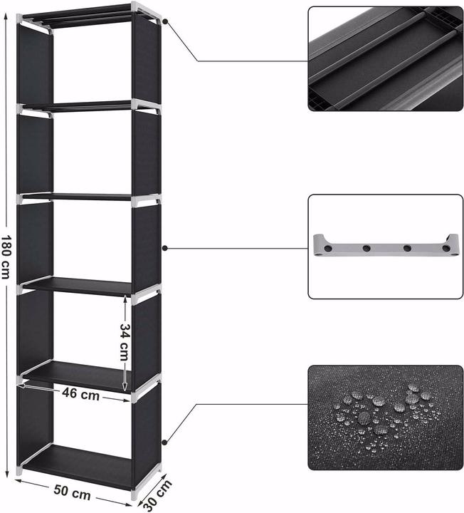 Actual product image Songmics Shelfy (50 x 30 x 180 cm)