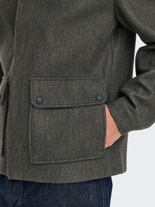 Produktbild Only & Sons Fly-Away Kragen Ärmelbündchen mit Knopf Jacke Jacke (XXL)