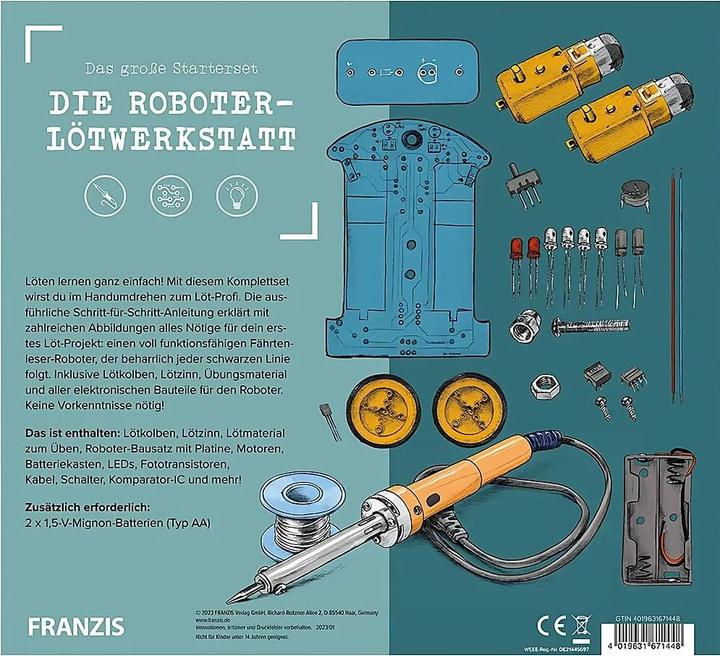 Actual product image Franzis Robot soldering workshop