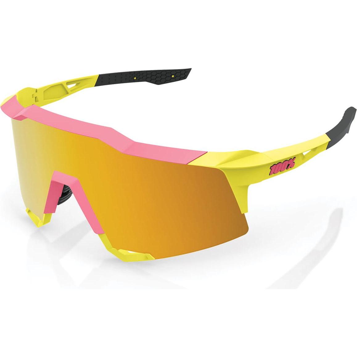 100%, Herren, Sportbrille, Speedcraft Tall Mirror Sportbrille (Matte Washed Out Neon Yellow, Flash Gold), Gelb
