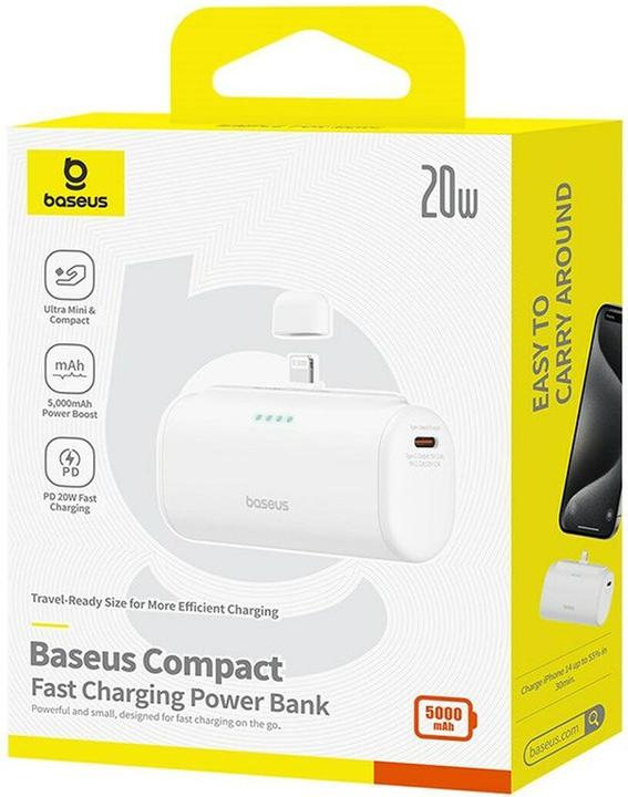 Immagine prodotto Baseus Powerbank OS-Baseus Compact IP 5000mAh 20W (white) (5000 mAh, 20 W, 18.50 Wh)