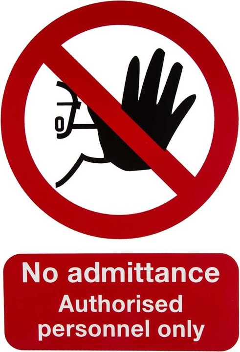 Produktbild Rs Pro Verbotszeichen, Englisch, Kein Zutritt, No Admittance Authorised Personnel Only, 210 mm x 148