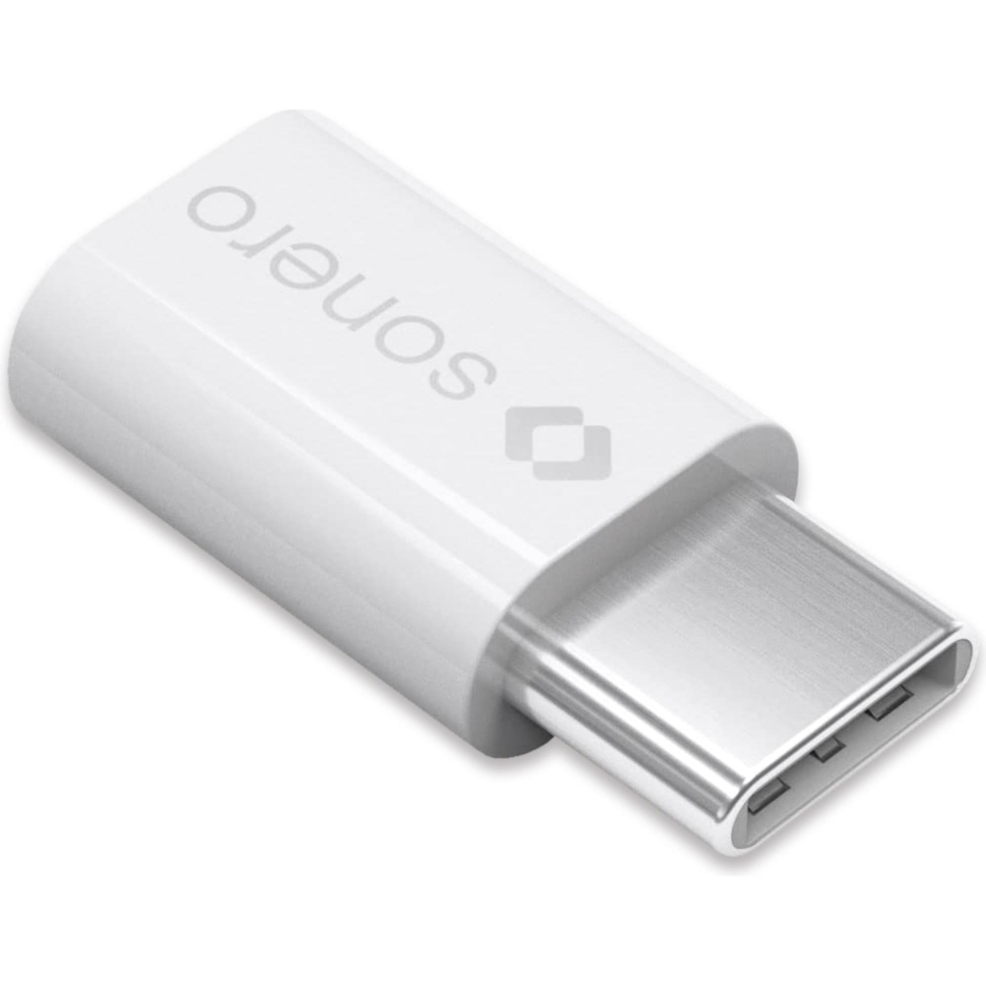 Sonero USB-Adapter Premium X-UA112, USB-C Stecker auf Micro-USB Buchse, weiss (USB Typ C, Micro USB), Mobilgerät Adapter...