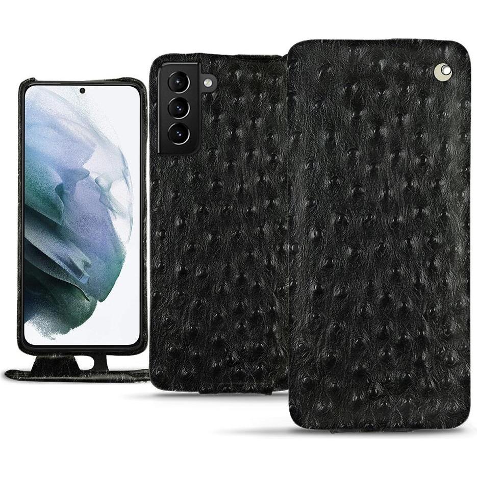 Noreve Lederschutzhülle vertikal (Samsung Galaxy S21+), Smartphone Hülle, Schwarz