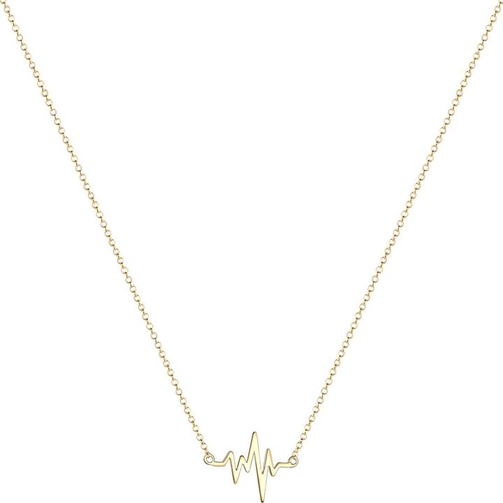 Produktbild Elli Halskette Geo Herzschlag Love 925 Sterling Silber (925er Sterling Silber, 45 cm)