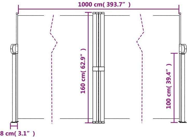 Produktbild vidaXL Seitenmarkise Ausziehbar (10 m)