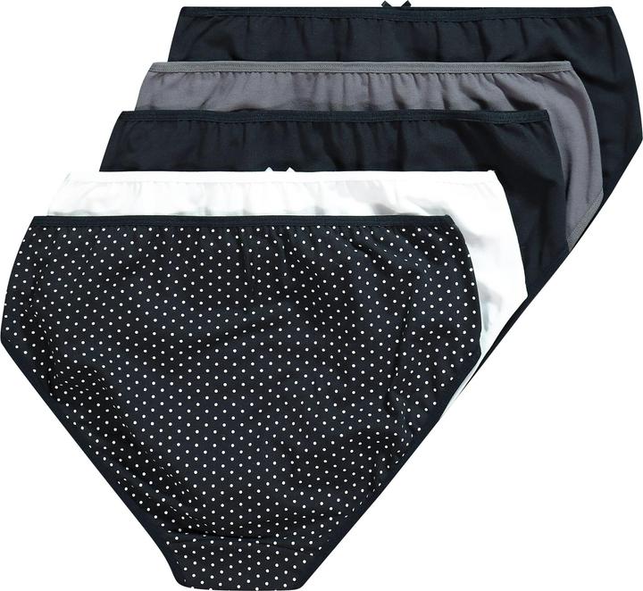 Immagine prodotto Ulla Popken Slip midi con pallini/tinta unita in confezione da cinque (54)