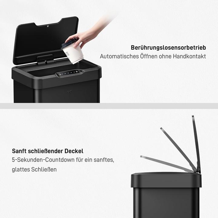 Produktbild EKO Sensor-Aktivierter Mülleimer mit Soft-Close-Deckel und Fingerabdruckresistenz (50 l)