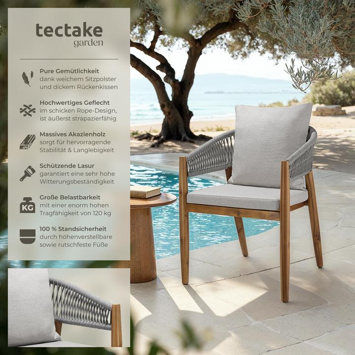 Actual product image tectake Garden chair Manacor, Rope design