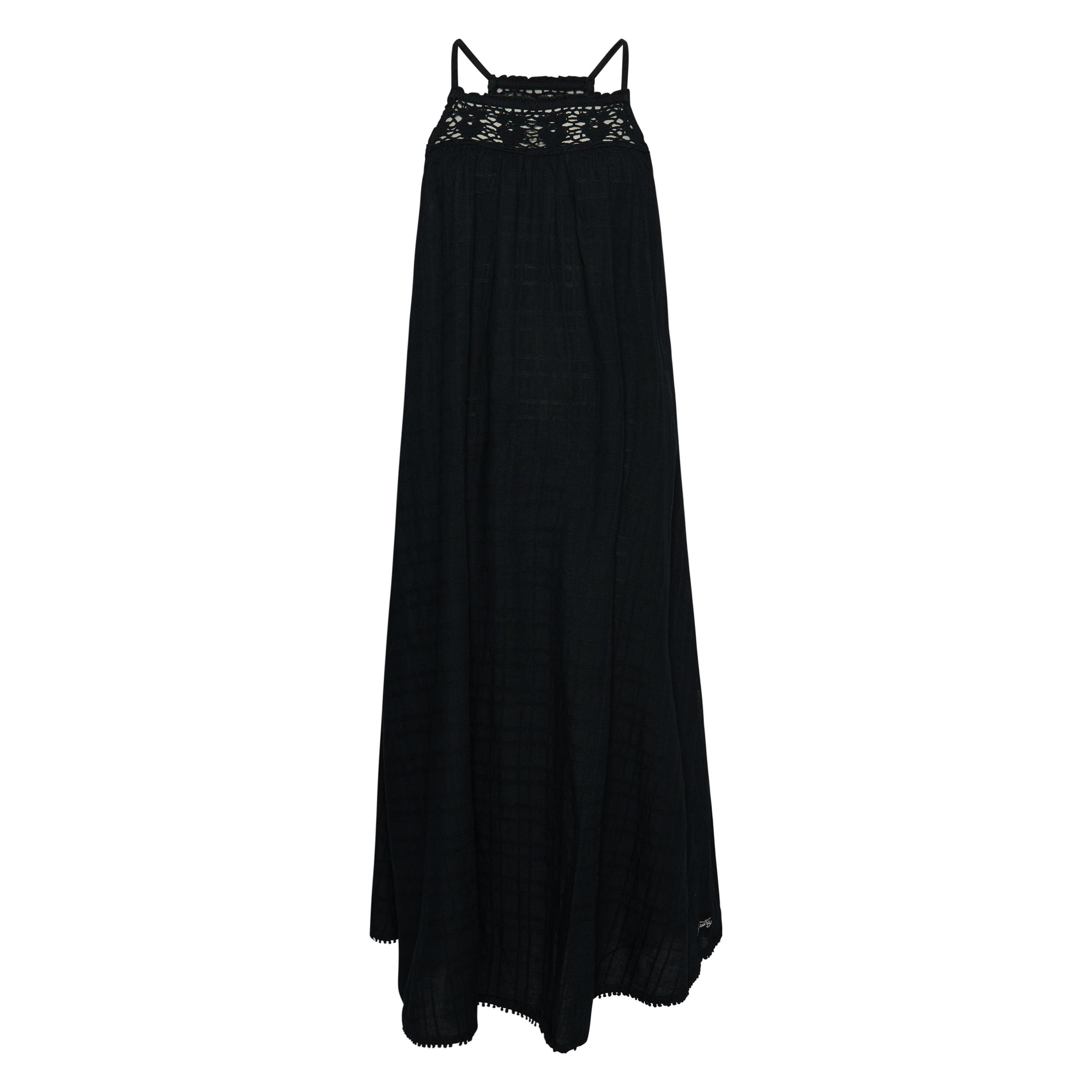 Superdry, Damen, Kleider, Langes Vintage-Kleid Mit Neckholder-Träger, Blau, (S)