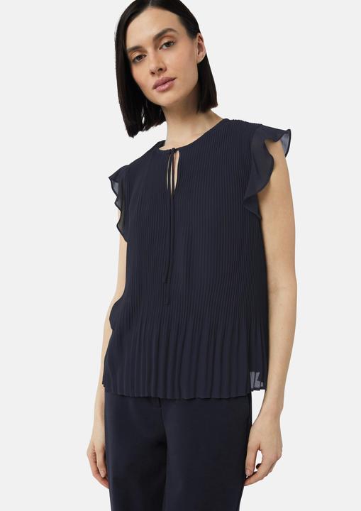 Image du produit Comma Bluse Plissierte Bluse mit Bindedetail und Volants (34)