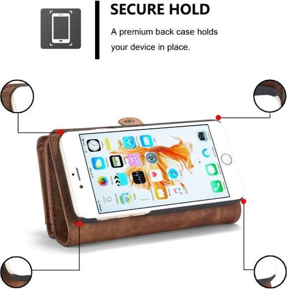 Produktbild Caseme Leder Portemonnaie mit Plastik Hülle (Apple iPhone 7 Plus, Apple iPhone 8 Plus)