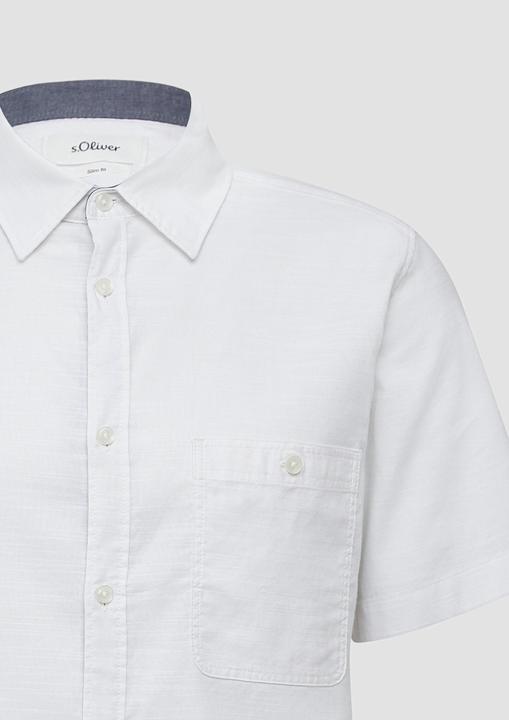 Image du produit S.Oliver Hemd Slim Fit: Kurzarm-Hemd aus Baumwollstretch mit Flammgarnstruktur (XXL)