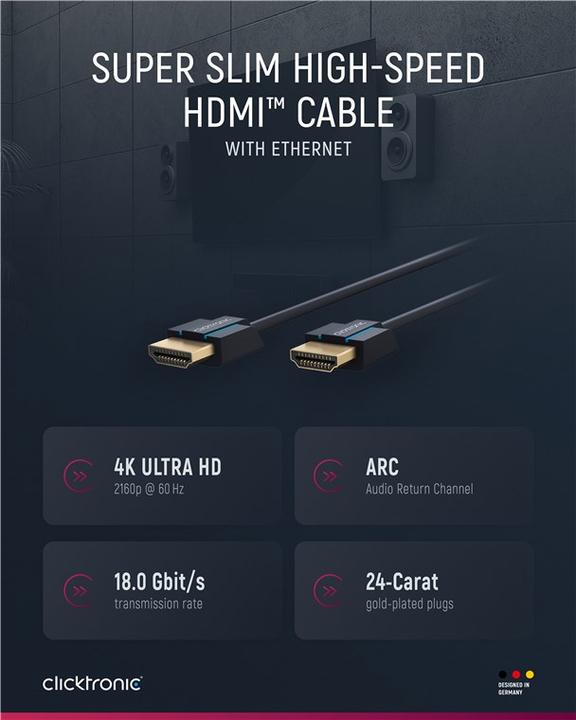Immagine prodotto clicktronic HDMI (Typ A) — HDMI (Typ A) (1 m, HDMI)