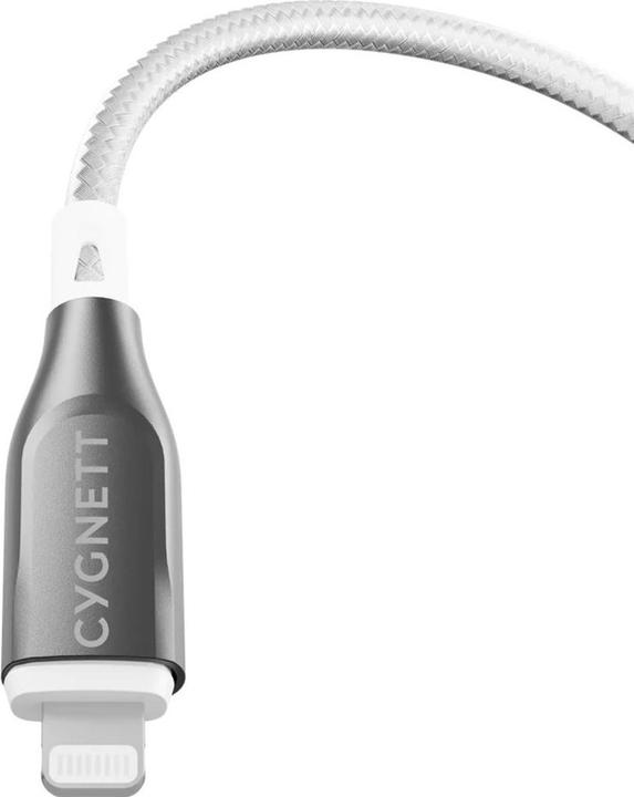 Productafbeelding Cygnett Gepantserde Lightning-naar-USB-A-kabel, wit, 2 m (2 m, USB 2.0, 12 W)
