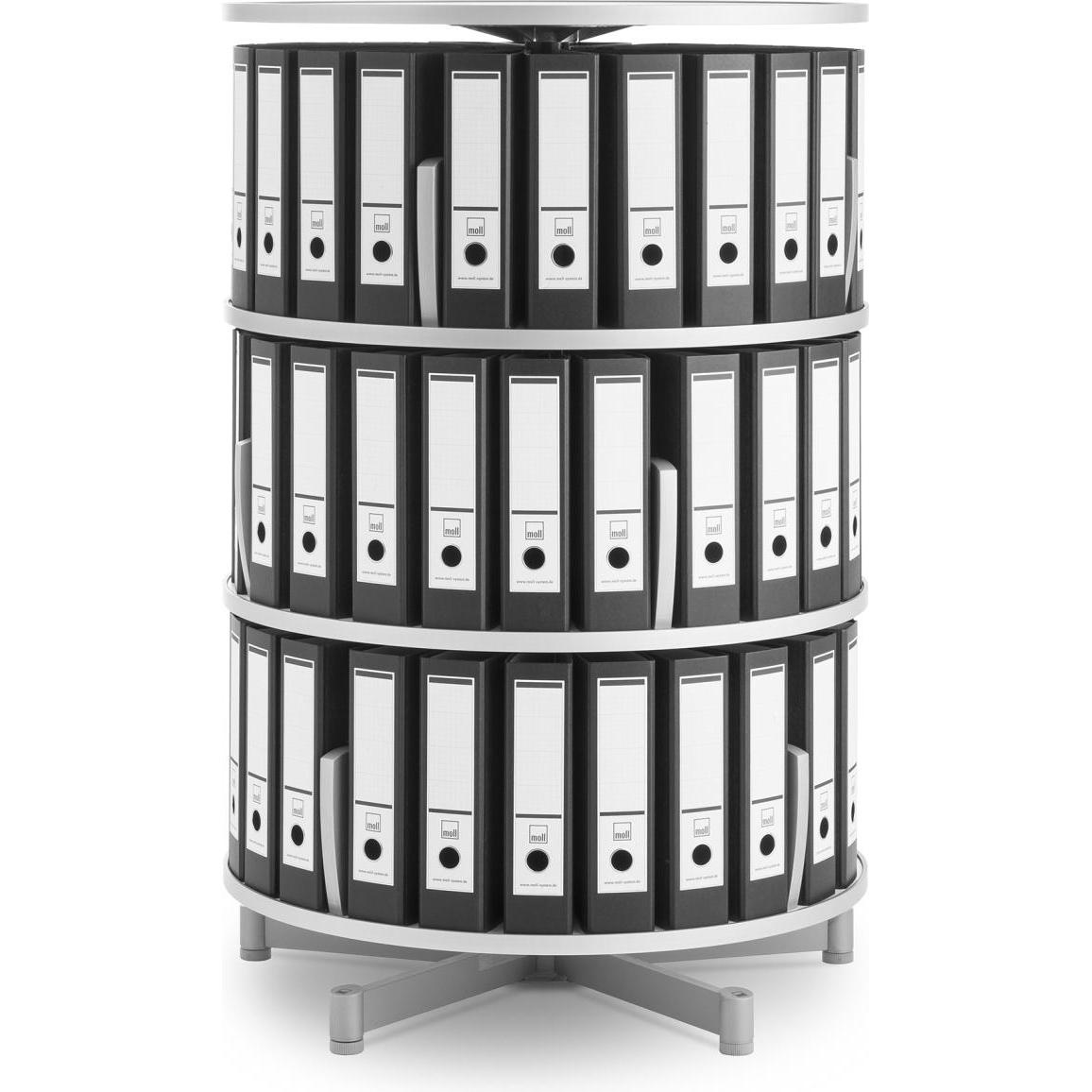 Moll, Kellerregal, Ordnerdrehsäule Multifile 3 Etagen 72 Ordner weiss