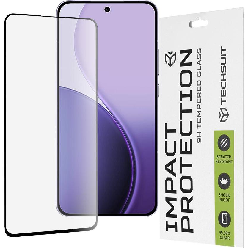 Techsuit - 111D Full Cover / Full Glue Glass - Oppo Reno 14F - Black (Oppo Reno14 F), Pellicola protettiva smartphone, Nero
