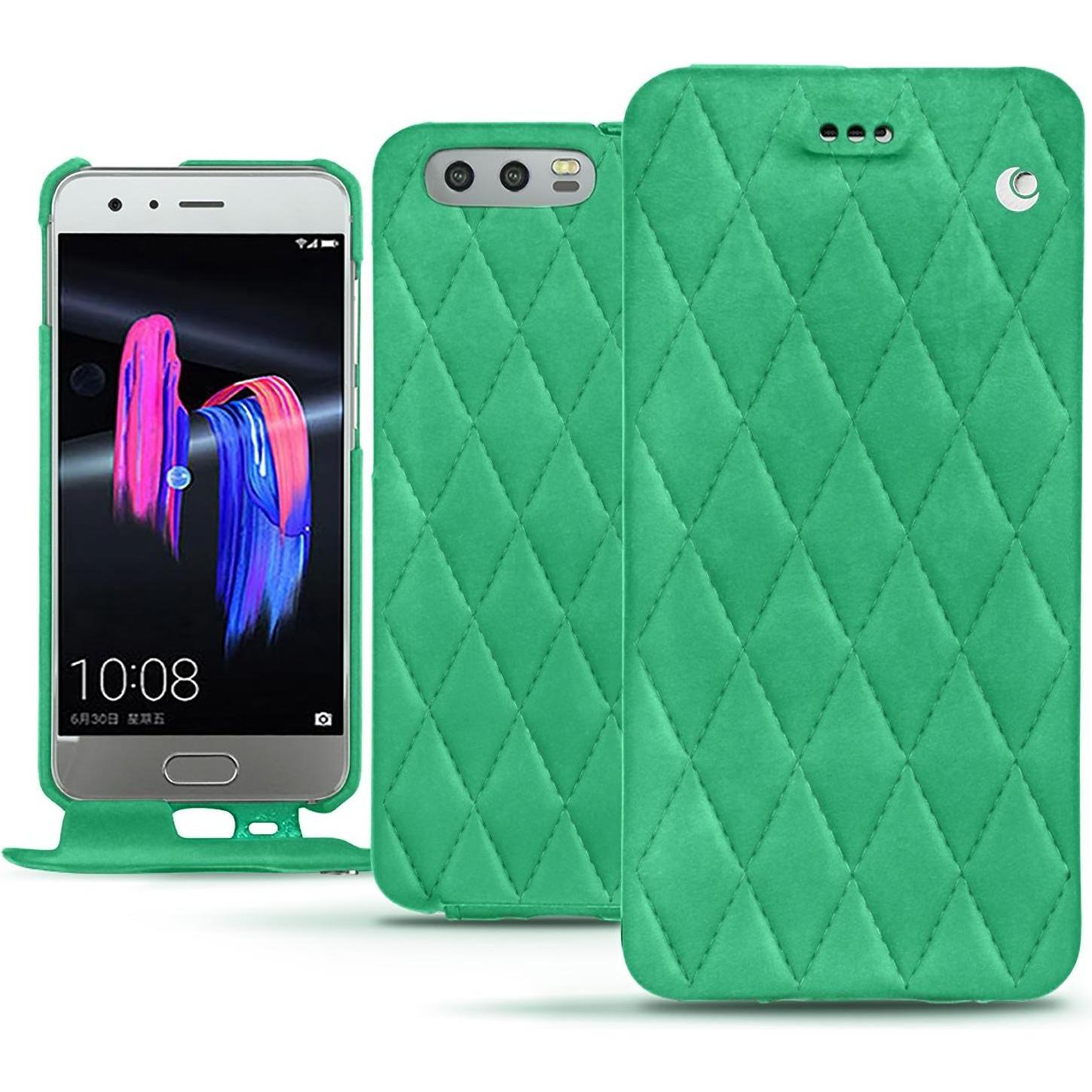 Thumbnail - Noreve Lederschutzhülle vertikal (Honor 9), Smartphone Hülle, Grün