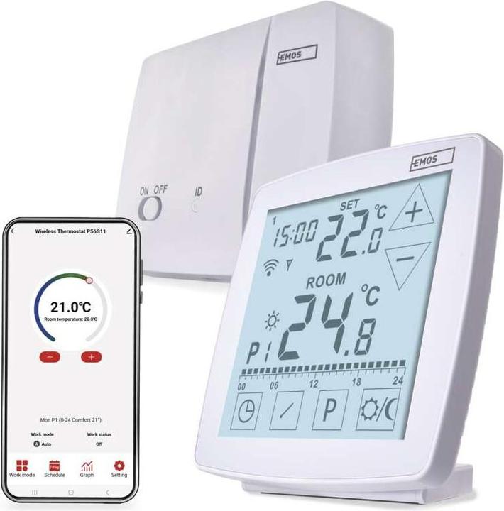 Immagine prodotto Emos GoSmart Raumthermostat P56S11 mit WiFi, programmierbar, kabellos