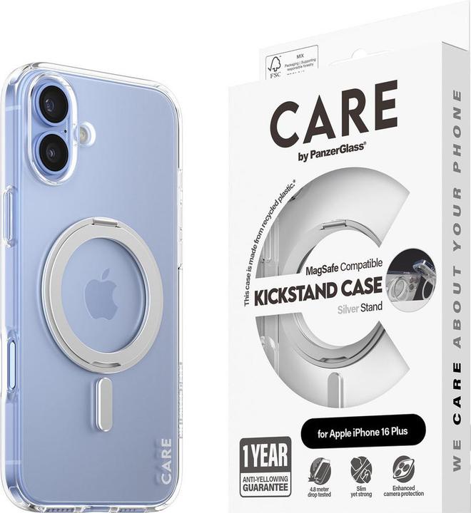 Produktbild PanzerGlass CARE Kickstand & MagSafe iPhone '24 6.7" silver (Apple iPhone 16 Plus)