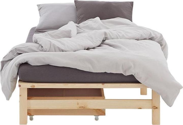 Produktbild Homestyle4u Palettenbett mit Lattenrost (100 x 200 cm)
