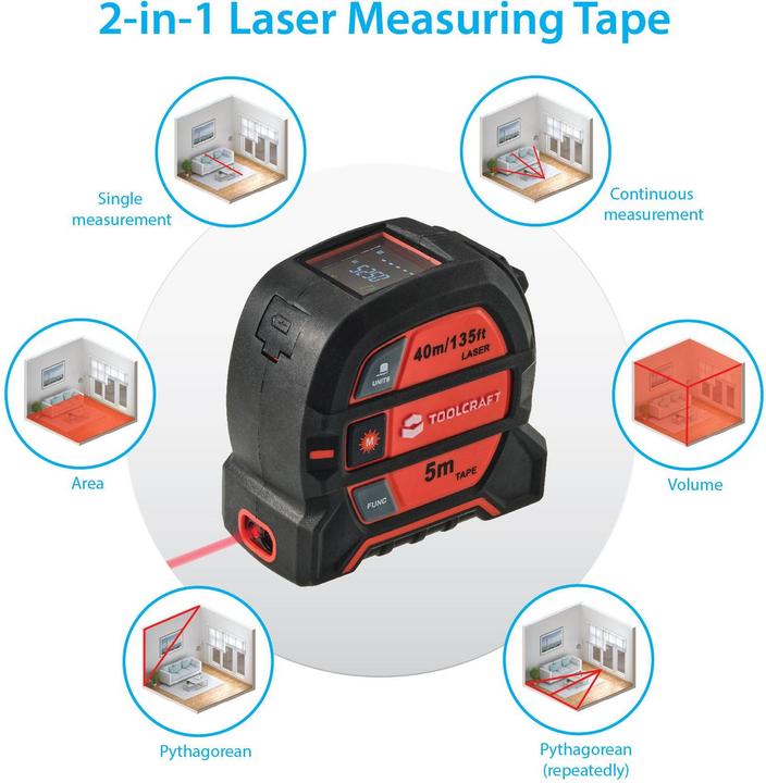 Image du produit Toolcraft Télémètre laser (40 m)