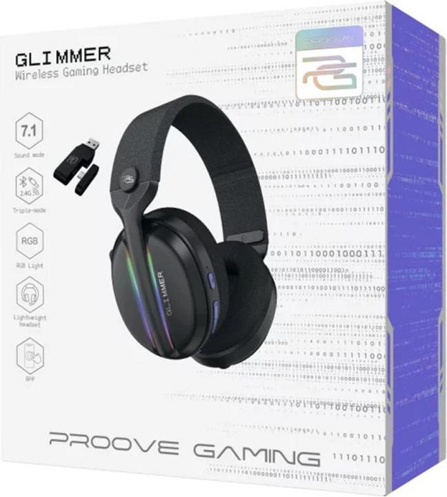 Actual product image Proove Wireless Headset Gaming Glimmer, BT / Wi-FI / Wired, Black Purple (Cable, Wireless)