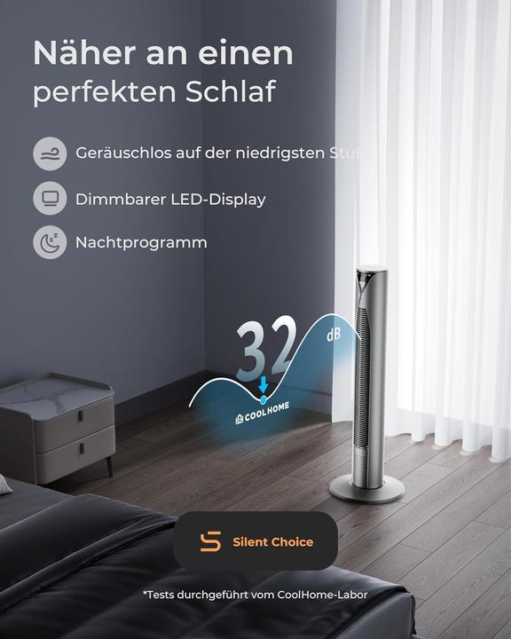 Produktbild CoolHome Turmventilator mit Fernbedienung