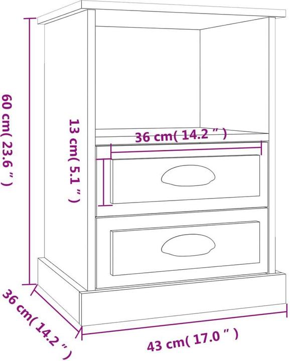 Immagine prodotto vidaXL Nachttisch (43 x 36 x 60 cm)