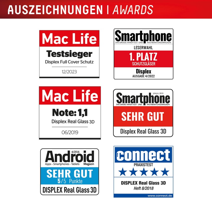 Label énergétique Displex Real Glass, Full Cover Panzerglas (1 pièce(s), Samsung Galaxy S24+, Samsung Galaxy S25+)