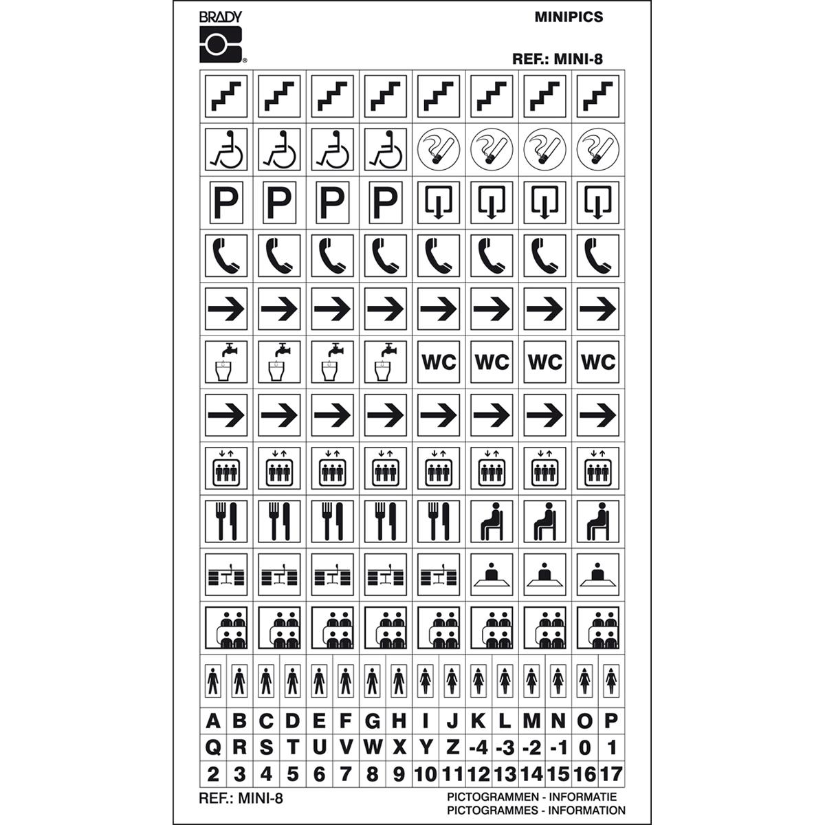 Brady, Segnaletica di sicurezza, Mini-Pittogrammi - Mini 8: