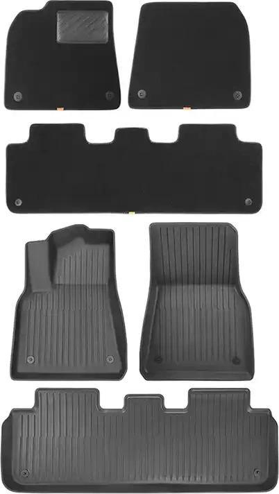 Actual product image Baseus 6-Piece Floor Mat for Tesla T-Space Series (black) (1 set of 2 floor mats)