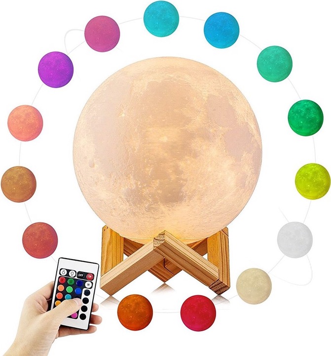 Image du produit Cover-Discount Lampe multicolore LED Lune 3D
