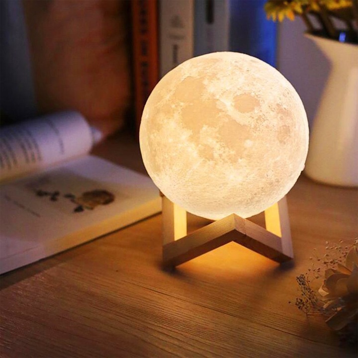 Image du produit Cover-Discount Lampe multicolore LED Lune 3D