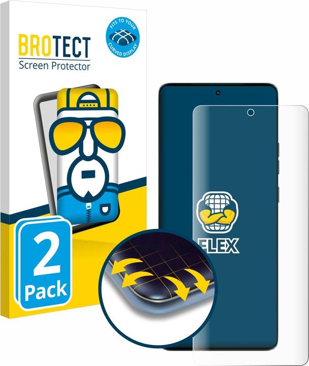 Produktbild BROTECT Fullscreen Schutzfolie Displayschutz Folie Klar Transparent (2 Stück, Motorola Edge 50)