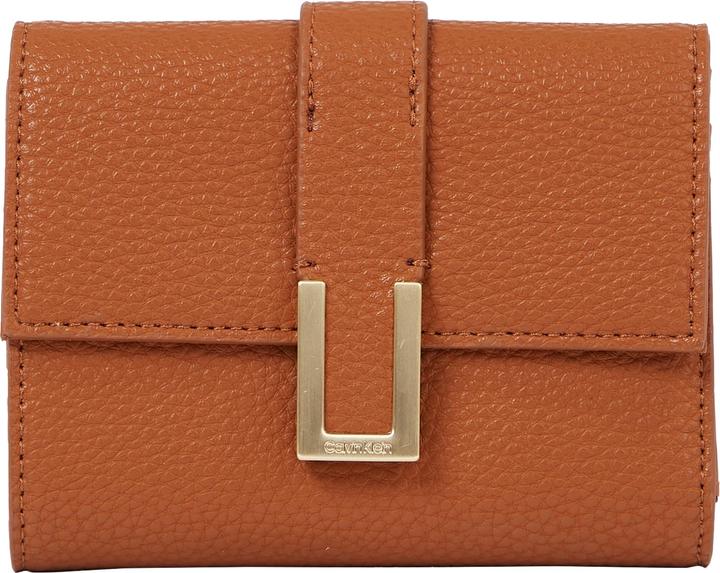 Calvin Klein Damen Geldbeutel Ck Must Plus Trifold Wallet Medium Gross, Braun (Cognac), Einheitsgrösse