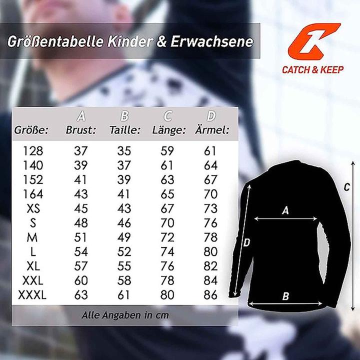 Actual product image Catch & Keep Goalkeeper Jersey Kids Adult Jersey Football Jersey Keeper Shirt Football Top (140)