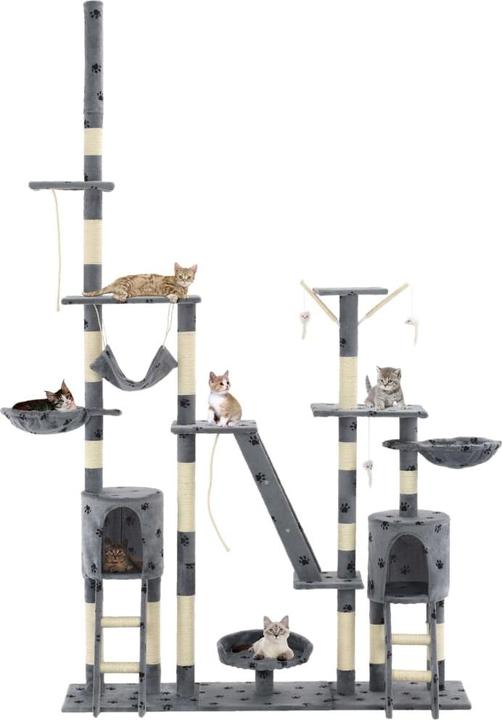 Actual product image vidaXL Kratzbaum (250 cm, Grey with paw pattern)