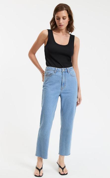 Immagine prodotto La Redoute Collections Jeans dritti a vita alta con lunghezza 7/8 (48)