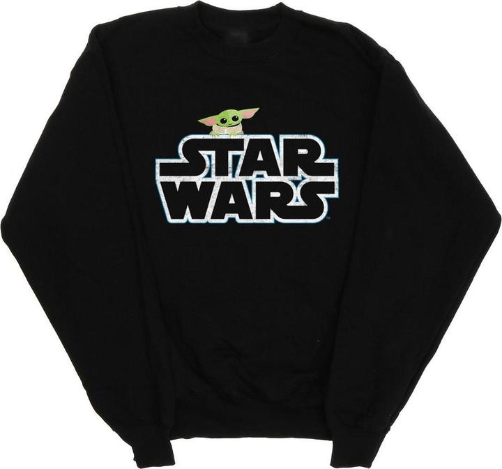 Actual product image Star Wars Mens The Mandalorian The Child Logo Sweatshirt (L)