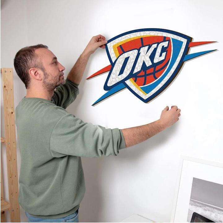 Actual product image Iconic NBA - Oklahoma City Thunder - Logo - Wooden Puzzle Size L (500 pieces) (500 pieces)