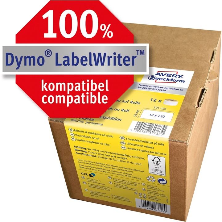 Image du produit Avery Étiquettes d'adresse 101 x 54 mm papier 1 pc. permanent