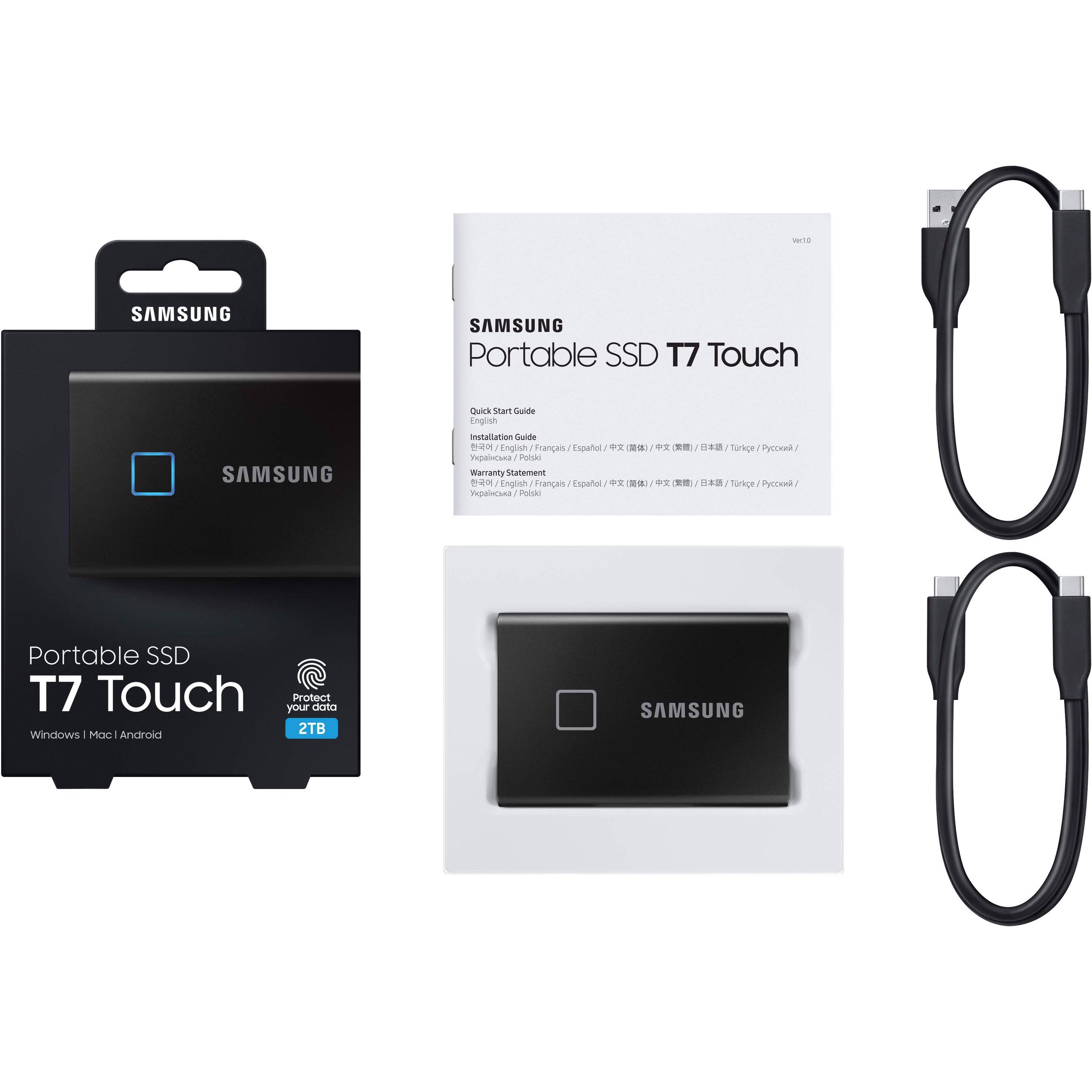 Thumbnail - Samsung Portable T7 Touch (1000 GB), Externe SSD, Schwarz