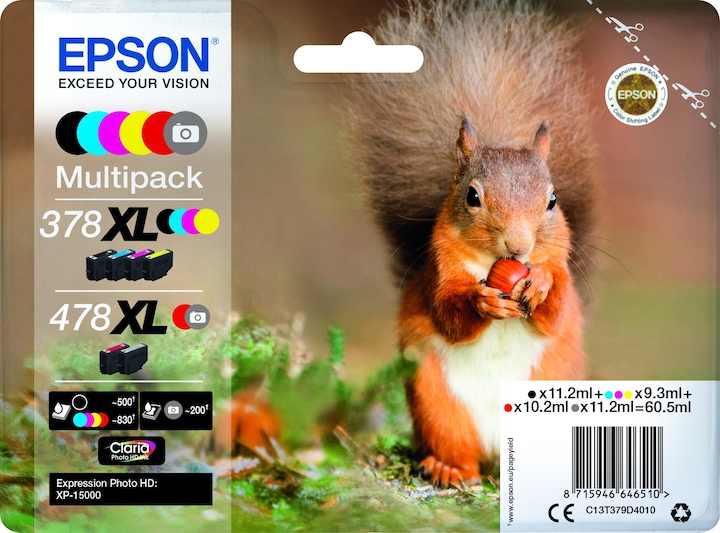 Produktbild Epson 378XL/478XL Claria Photo HD Multipack (M, BK, Y, R, GY, C)