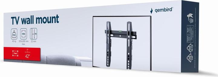Produktbild Gembird WM-42F-02 TV-Wandhalterung (fest) 23–42 Zoll bis zu 40 kg (Wand, 40 kg, 23" - 42")