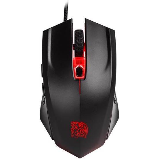 Thermaltake Talon X + Mausmatte (Kabelgebunden), Maus, Schwarz, Rot
