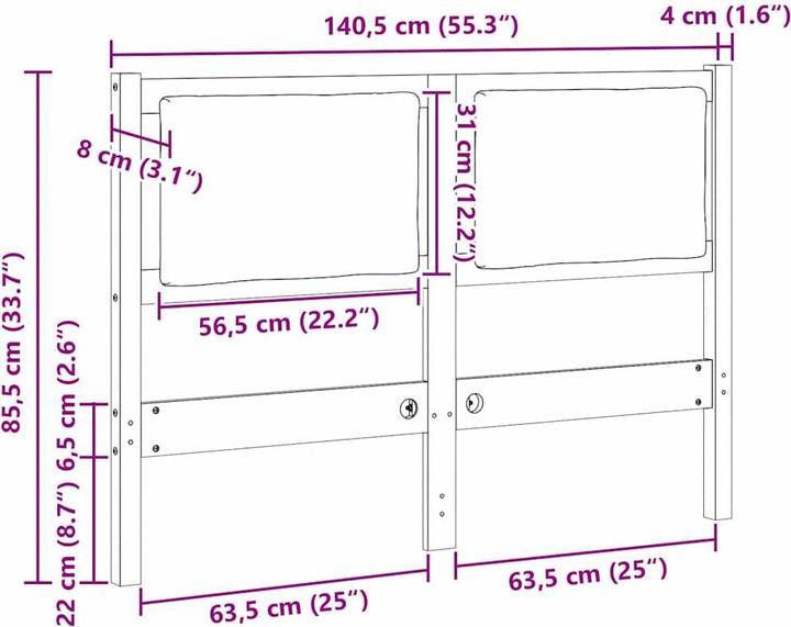 Image du produit vidaXL Kopfteil (0.80 x 14.05 x 8.55 cm)