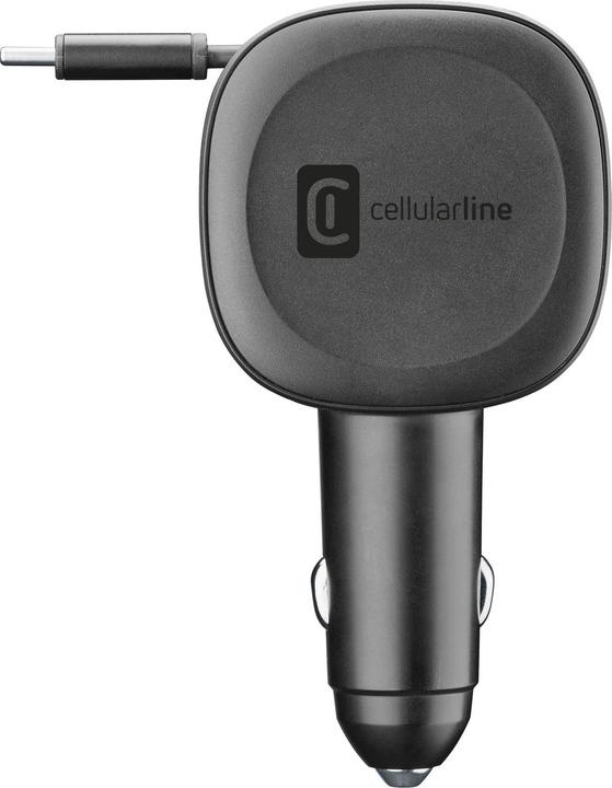 Produktbild Cellularline CELLULAR LINE Autoladeger?t mit einziehbarem Kabel (60 W, USB Typ